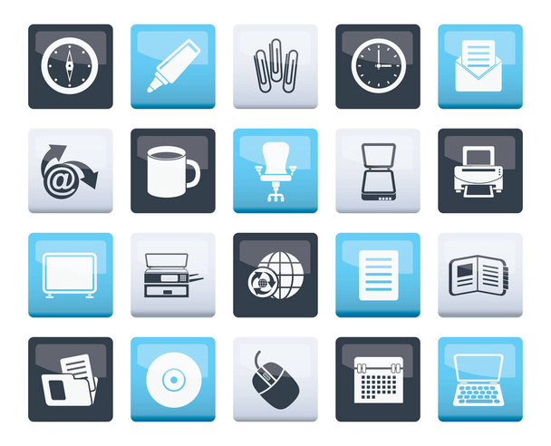 Ícones de ferramentas de negócios e escritório sobre fundo de cor - conjunto de ícones vetoriais 2
 - Vetor, Imagem