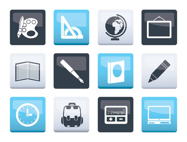 School and education icons over color background - vector icon set - Вектор, зображення