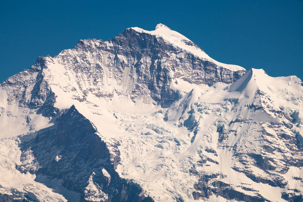 Muhteşem görünümü üst, Avrupa Sfenks Gözlemevi (3,454 metre), İsviçre üzerinden Bernese Alpleri'nde dört bin metre tepeler ve dağ Jungfrau - Fotoğraf, Görsel