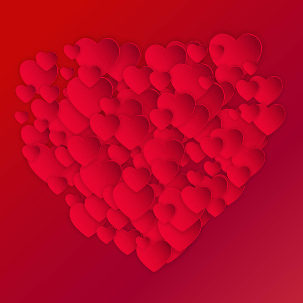Heart Valentine's day background - layout cover design. Vector illustration.  - Vektör, Görsel