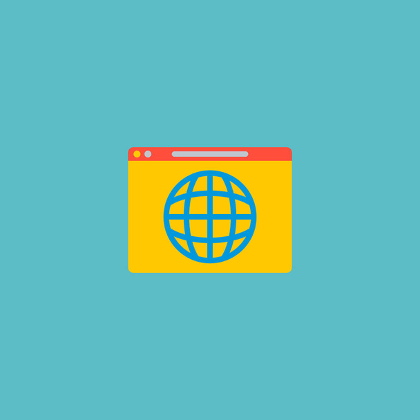 Icono del navegador web elemento plano. ilustración del icono del navegador web plano aislado en un fondo limpio para el diseño del logotipo de su aplicación móvil web
. - Foto, imagen