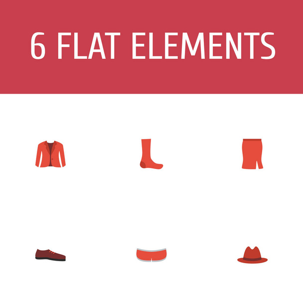 Set von Bekleidungssymbolen Flache Stilsymbole mit Schuhen, Rock, Unterwäsche und anderen Symbolen für Ihr Web-Logo für mobile Apps. - Foto, Bild