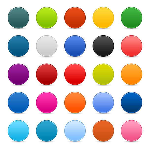 Matted color round web buttons on white background - Vektor, kép