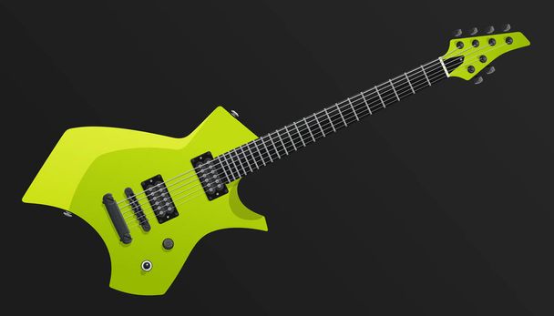 Modern Green Electric Guitar. Easy Color Change. Vector EPS10 - Vector, Image