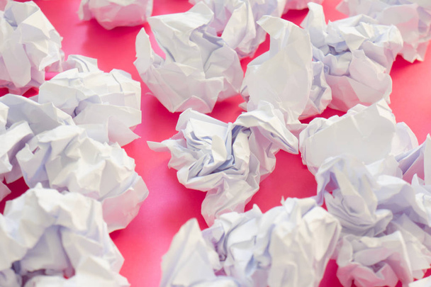 Pile of crumpled paper on a colored background. - Fotografie, Obrázek