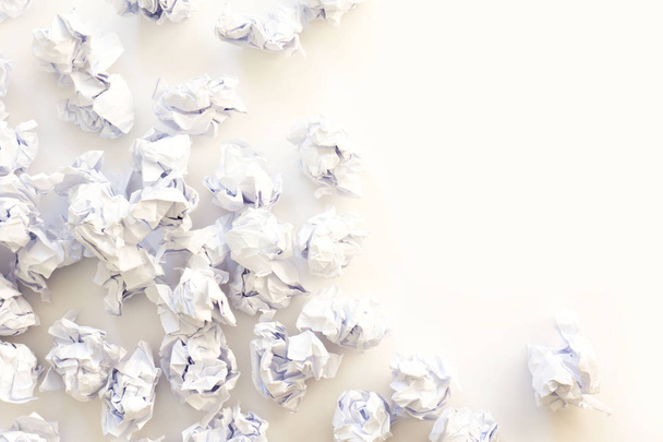 Pile of crumpled paper on a white background. - Foto, afbeelding