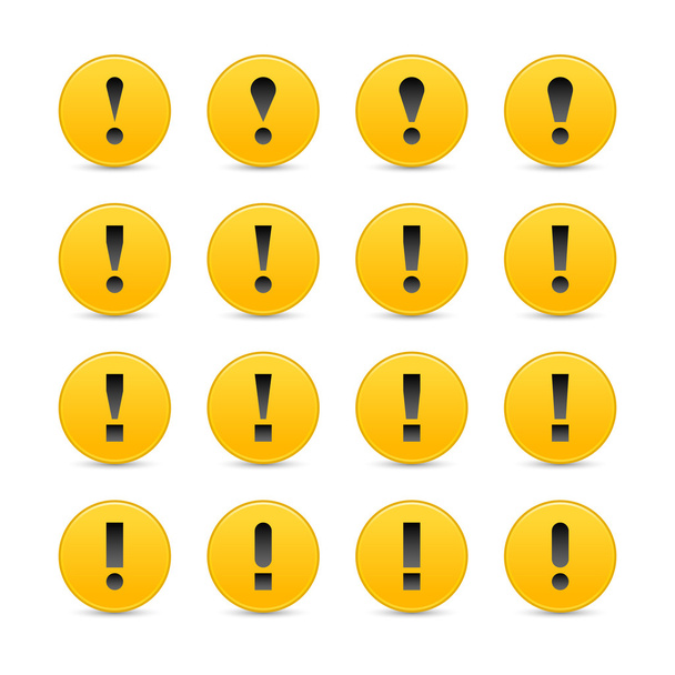 Кнопка 2.0 желтый предупреждающий знак с восклицательным знаком
 - Вектор,изображение