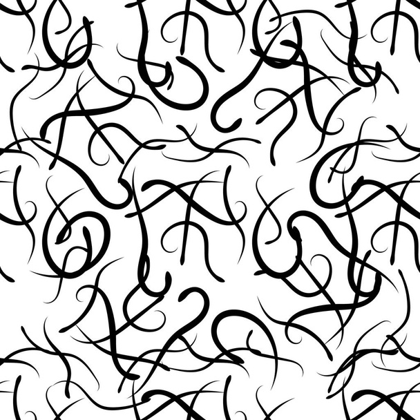 Черно-белый бесшовный векторный рисунок со змеями. eps10
 - Вектор,изображение