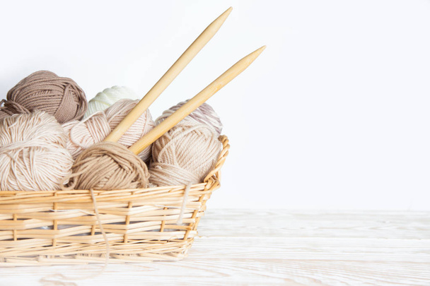 Accessories for needlework. Hobby knitting. Women's business. - Fotoğraf, Görsel