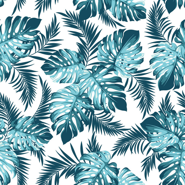 Tropical plants patternI designed a tropical plantThis painting continues repeatedly - Vector, Imagen