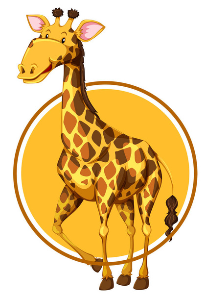 Giraffe on circle banner illustration - Vector, Image