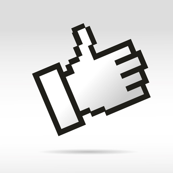 mauszeiger egér szociális hálózat handzeichen üzleti internet kapcsolat hüvelykujjgombot szeretem - Vektor, kép