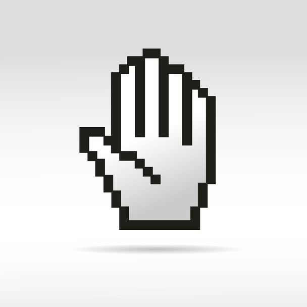 stop mauszeiger mouse social network hand sign business internet link button - Vector, Image