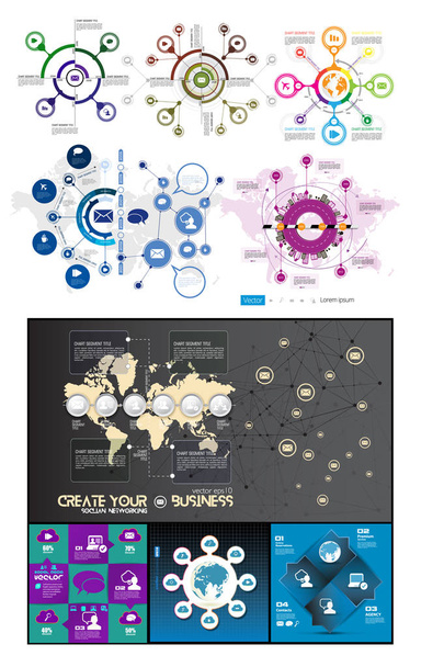 Business infographic elements data visualization vector design - Vector, afbeelding