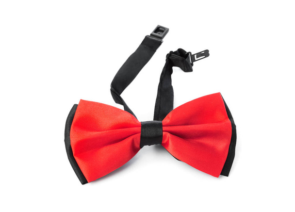 Red bow tie isolated on white background - Foto, Bild