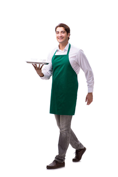 Young waiter isolated on white background - Photo, Image
