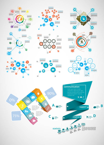 Business infographic elements data visualization vector design  - Вектор,изображение