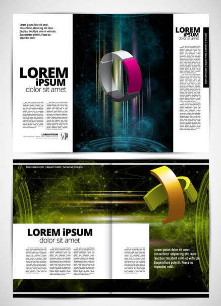 Revista de impresión, diseño de folleto fácil de editar
 - Vector, Imagen
