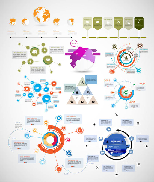 Business infographic elements data visualization vector design  - Vektor, kép