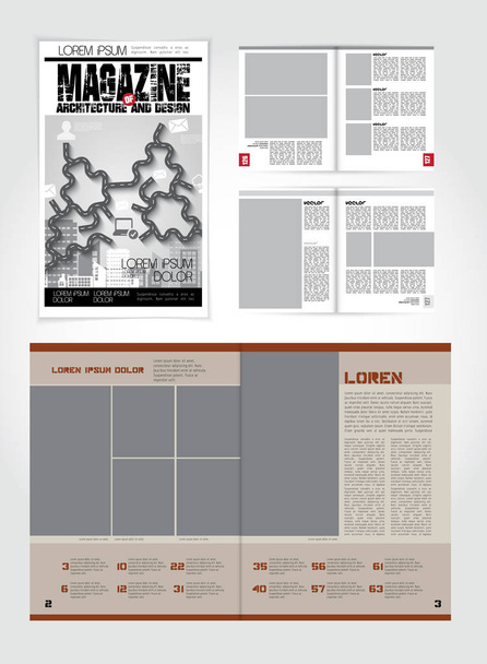 Plantilla de diseño vectorial listo para su uso para folleto, informe anual o revista - Vector, Imagen