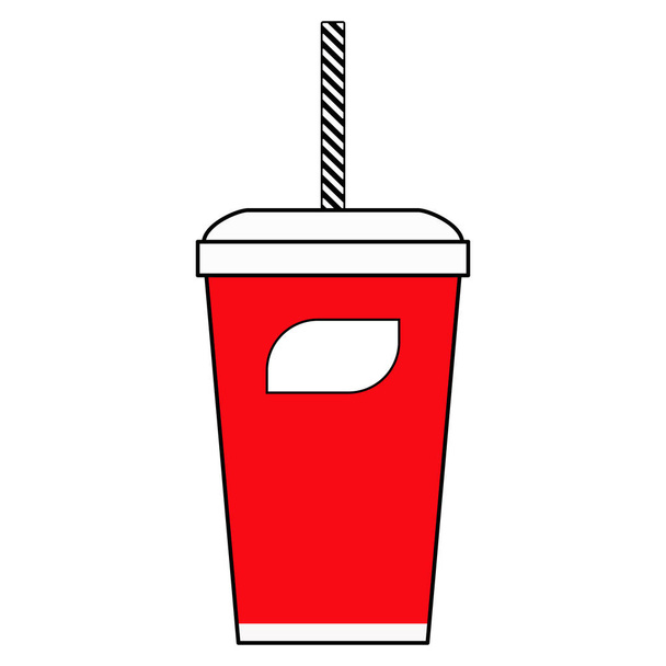 comida rápida. un vaso de agua de soda. ilustración vectorial
 - Vector, Imagen