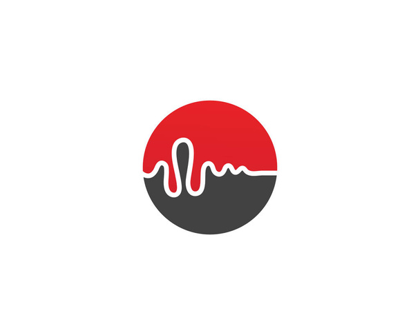 modello di icona vettoriale logo ilustrazione onda sonora - Vettoriali, immagini