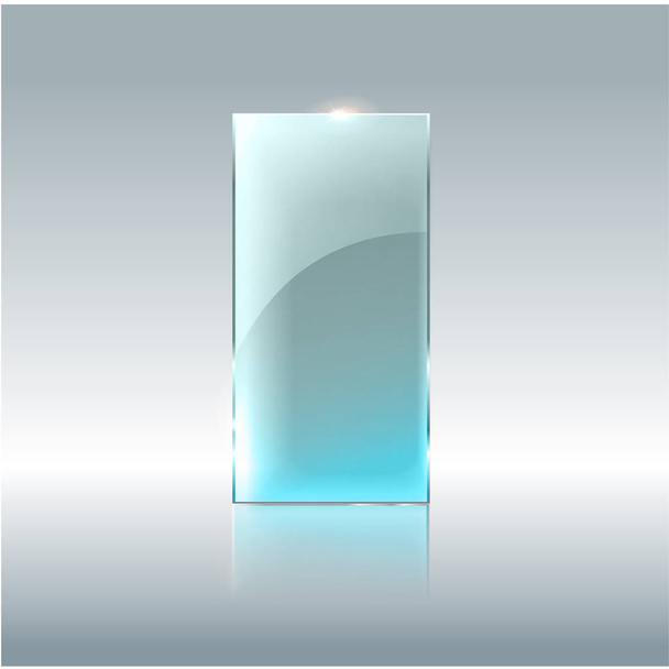 Bandiera trasparente in vetro. Lastre di vetro vettoriale con un posto per iscrizioni isolate su sfondo trasparente. Vetro piano. Progettazione 3D realistica. Oggetto trasparente vettoriale
 . - Vettoriali, immagini