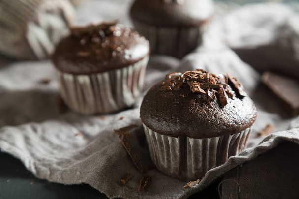 Chocolate Muffins on the Table - Photo, image