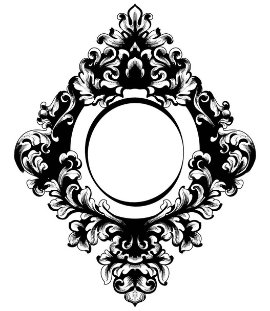 Cornice specchio barocco vintage. Vettore. Francese di lusso ricchi ornamenti intricati. Decorazioni vittoriane in stile reale
 - Vettoriali, immagini
