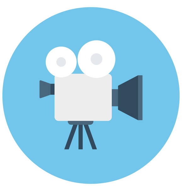 Ikona na białym tle wektor kamery wideo, który mogą być łatwo modyfikowane lub edytować - Wektor, obraz