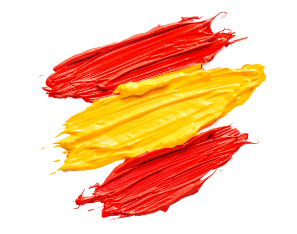 Pinselstrich spanische Flagge isoliert - Foto, Bild
