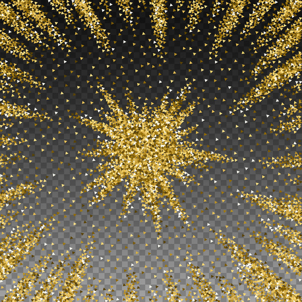 Sparkling gold glitter confetti on simple white background - Pattern Art  Print