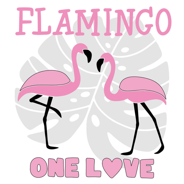Vector hand drawn illustration of flamingo - Vetor, Imagem