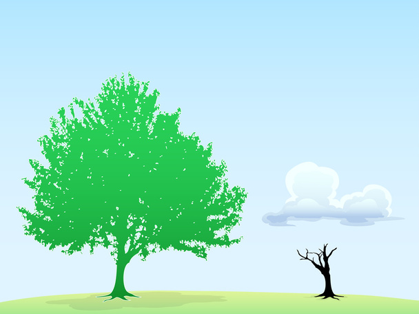 Дрірське дерево і свіже дерево
 - Вектор, зображення