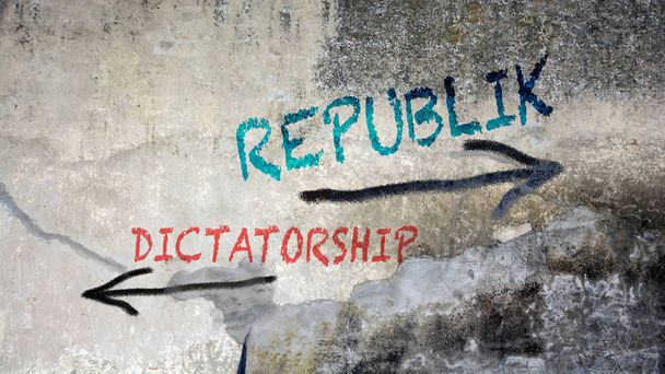 Wall Graffiti tasavalta vs diktatuuri
 - Valokuva, kuva