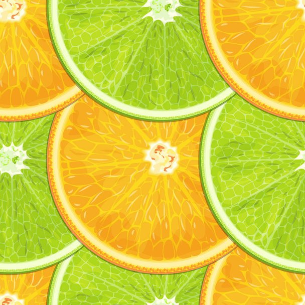 Lime and orange seamless texture - Vector, Image