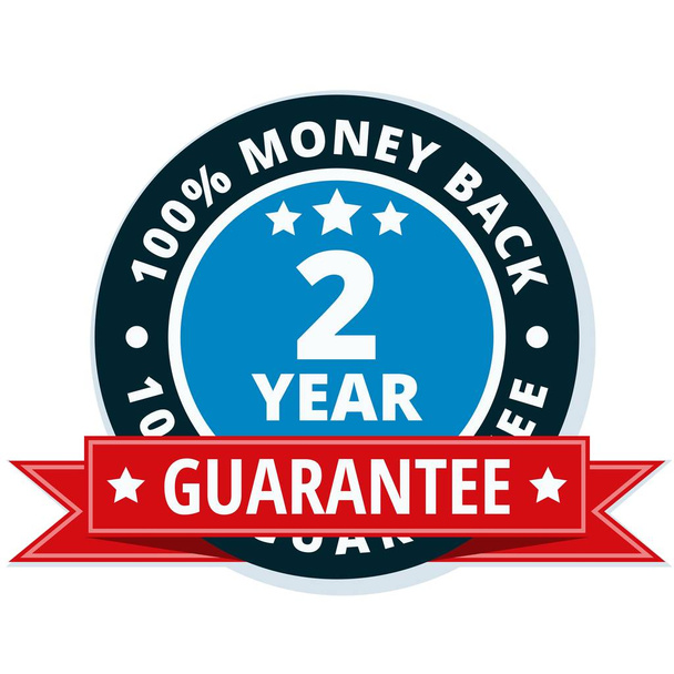 two year money back guarantee icon with red ribbon, vector illustration      - Διάνυσμα, εικόνα