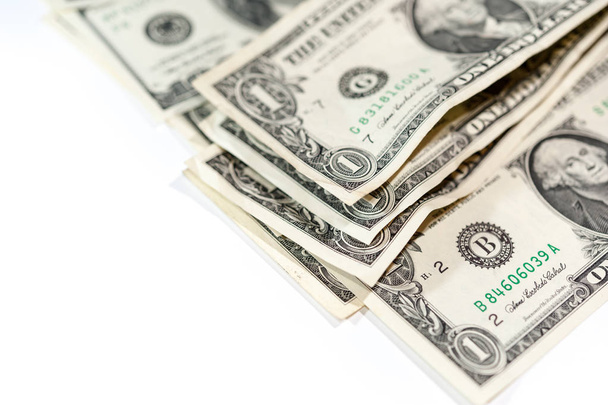 Dollars bills background. Close up cash money. - Фото, изображение