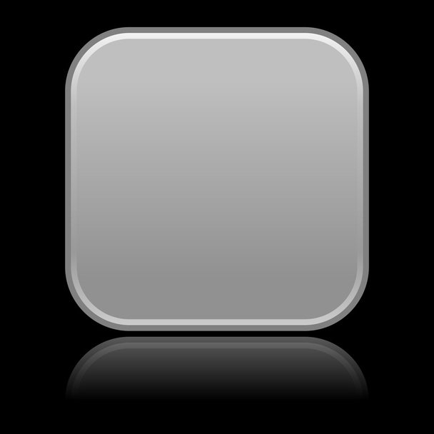 Gris brillante web 2.0 botón en blanco con reflexión de color sobre fondo negro
 - Vector, Imagen