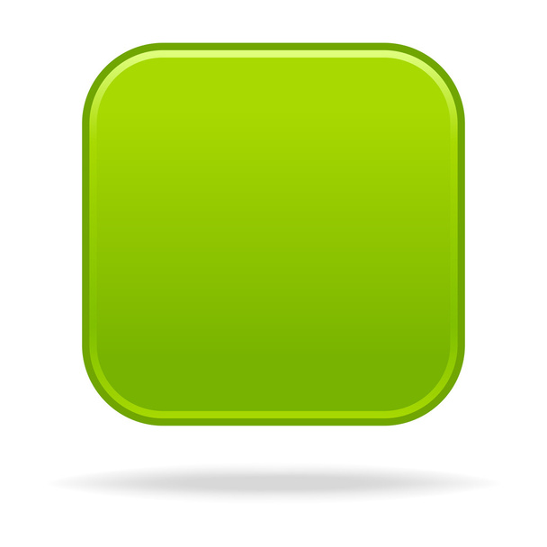 zelené lesklé prázdné internet tlačítko. zaoblený tvar ikony s černým stínem a šedé reflexe na bílém pozadí. Tento vektorový obrázek a uloží se do 8 eps - Vektor, obrázek