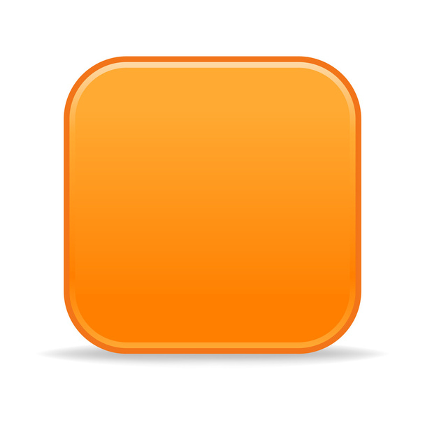 Orange glossy blank web 2.0 button with gray shadow on white background - Vektori, kuva