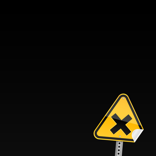 Small yellow road hazard warning sign with irritant symbol - Vector, Image