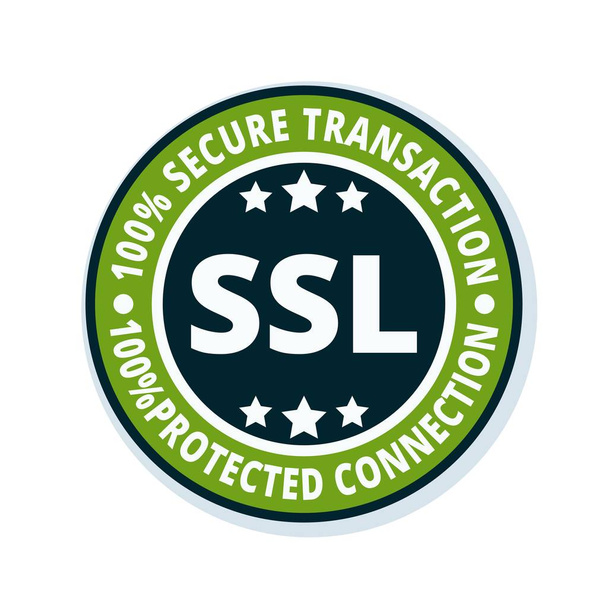 SSL Certified button sign - Vector, Image