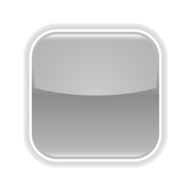 Gray glossy blank web 2.0 button with gray shadow on white background - Vector, Image