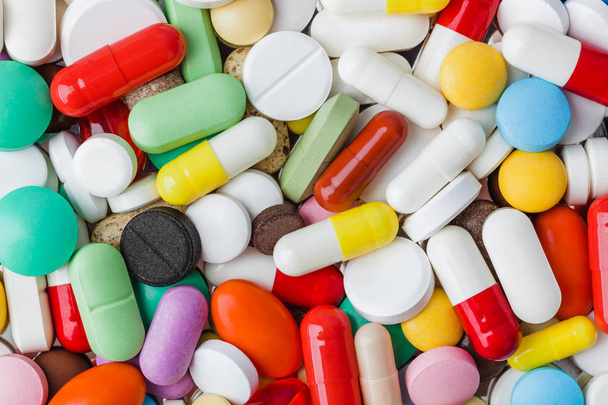 Heap of pills - abstract medical background - Zdjęcie, obraz