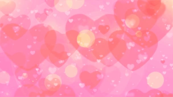 Looping of Heart Bokeh, Floating and Glowing Heart Bokeh Valentines day Romantic Background. Love in the Air. - Footage, Video