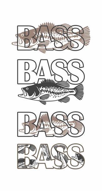 Bass rybolovu ikony vektorové ilustrace - Vektor, obrázek