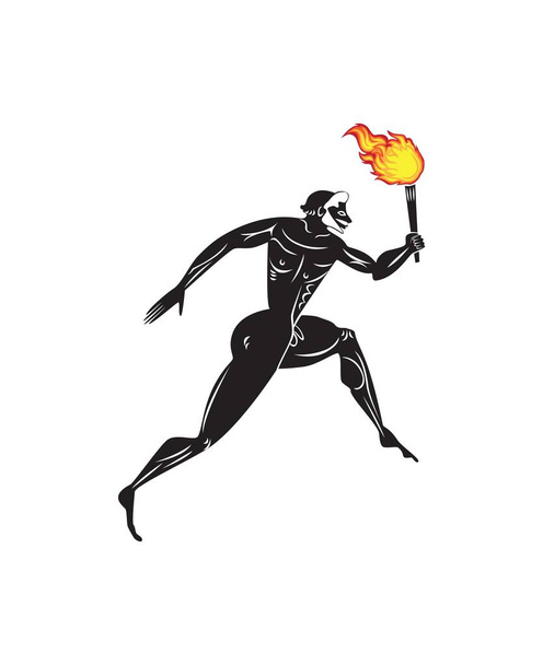 εικονογράφηση διάνυσμα Ελληνική Ολυμπιακή φλόγα - Διάνυσμα, εικόνα