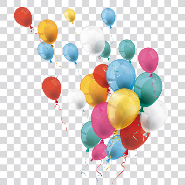 Colored and transparent balloons on the checked background. Eps 10 vector file. - Vector, Image
