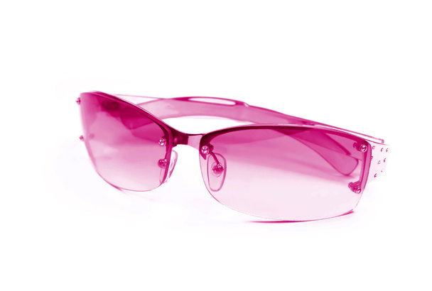 ροζ γυαλιά ηλίου σε λευκό - Φωτογραφία, εικόνα